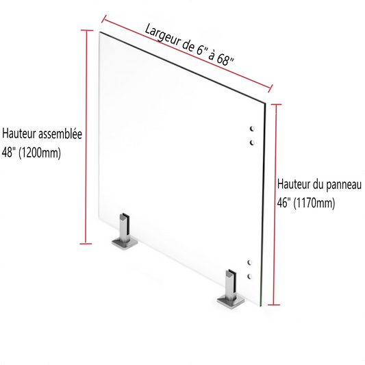 Verre trempé 12mm x 48" - Clôture de piscine