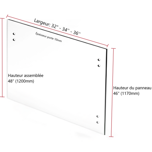 Porte de piscine en verre trempé 10mm