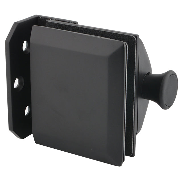 Loquet de porte à verrouillage automatique — 100% Acier inoxydable Noir / Ouverture maison / Verre à surface plate