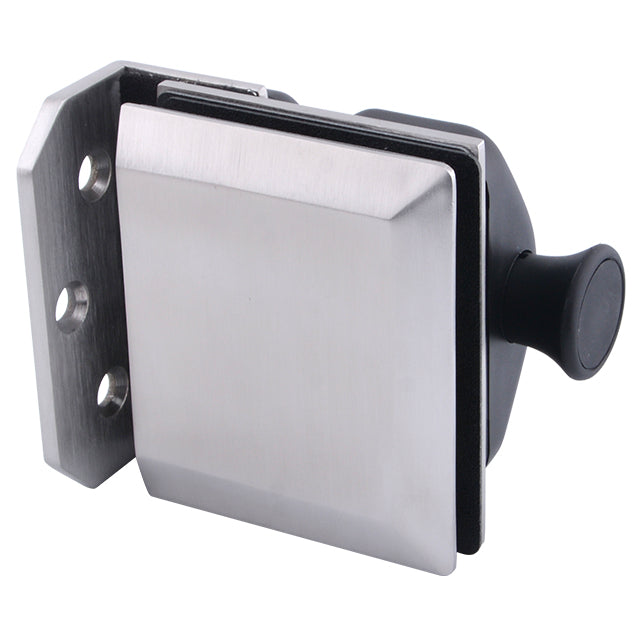 Loquet de porte à verrouillage automatique — Acier inoxydable brossé / Ouverture maison / Verre à surface plate