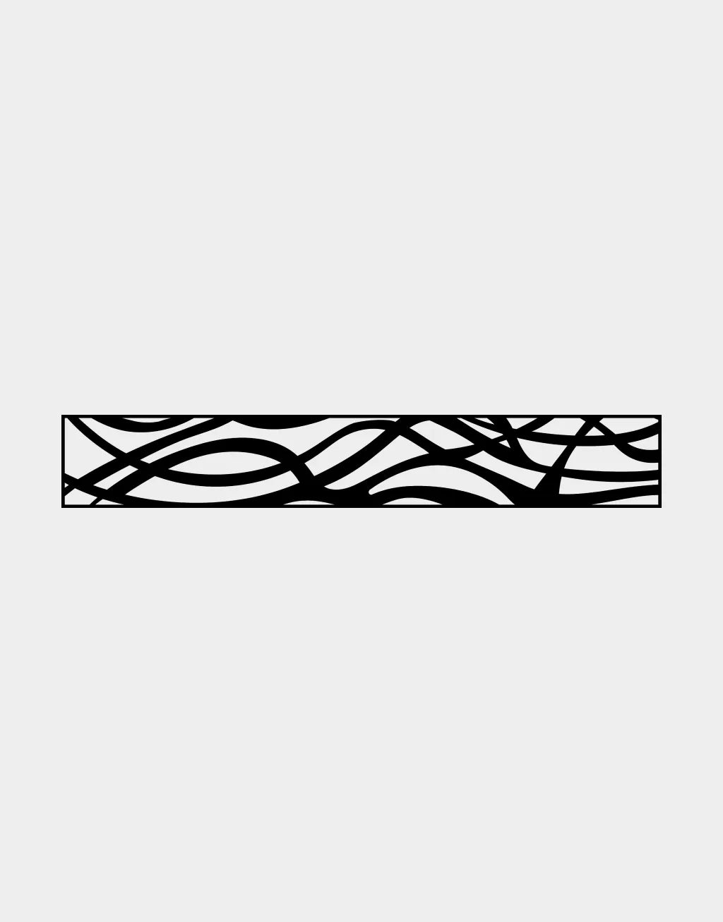 Treillis décoratif en aluminium Ezfence Slim, motif Ondes naturelles, noir mat