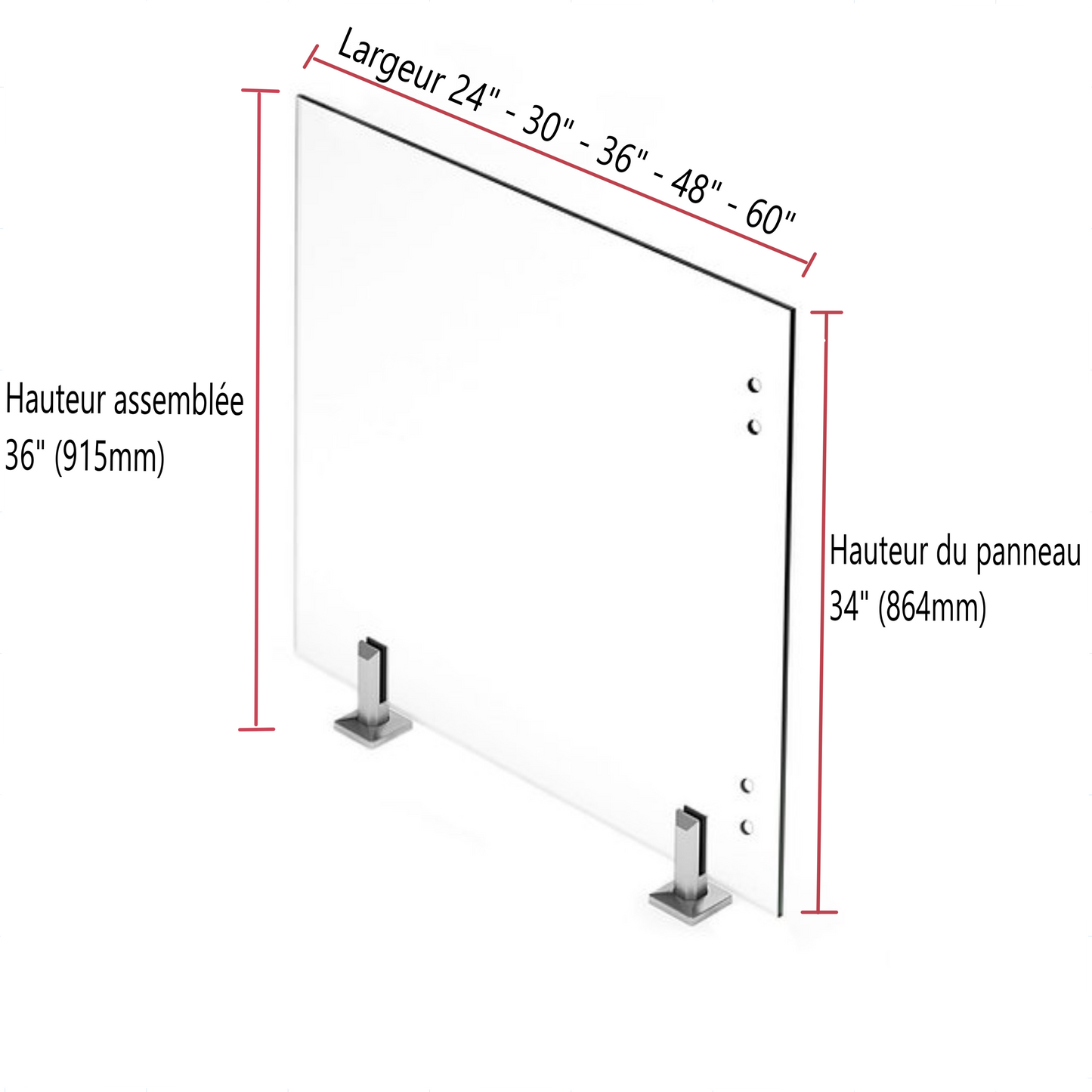 12mm x 36" Tempered Glass - Balcony Railing - Interior Railing