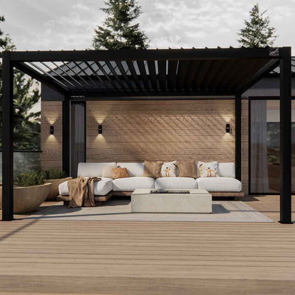 Toile rétractable Ultra Light pour pergola AMARA — Noir mat