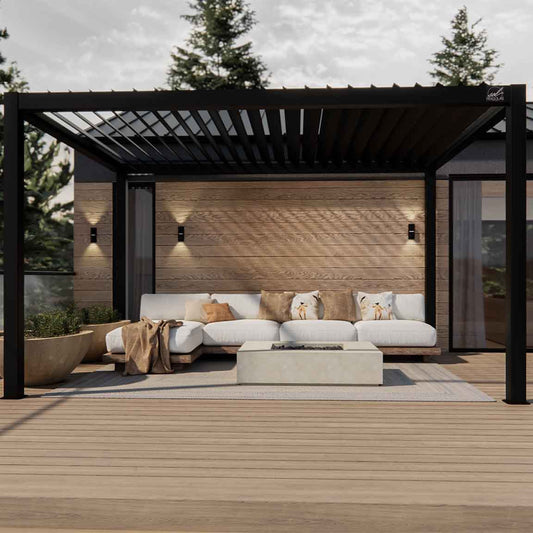 Toile rétractable Ultra Light pour pergola AMARA — Noir mat