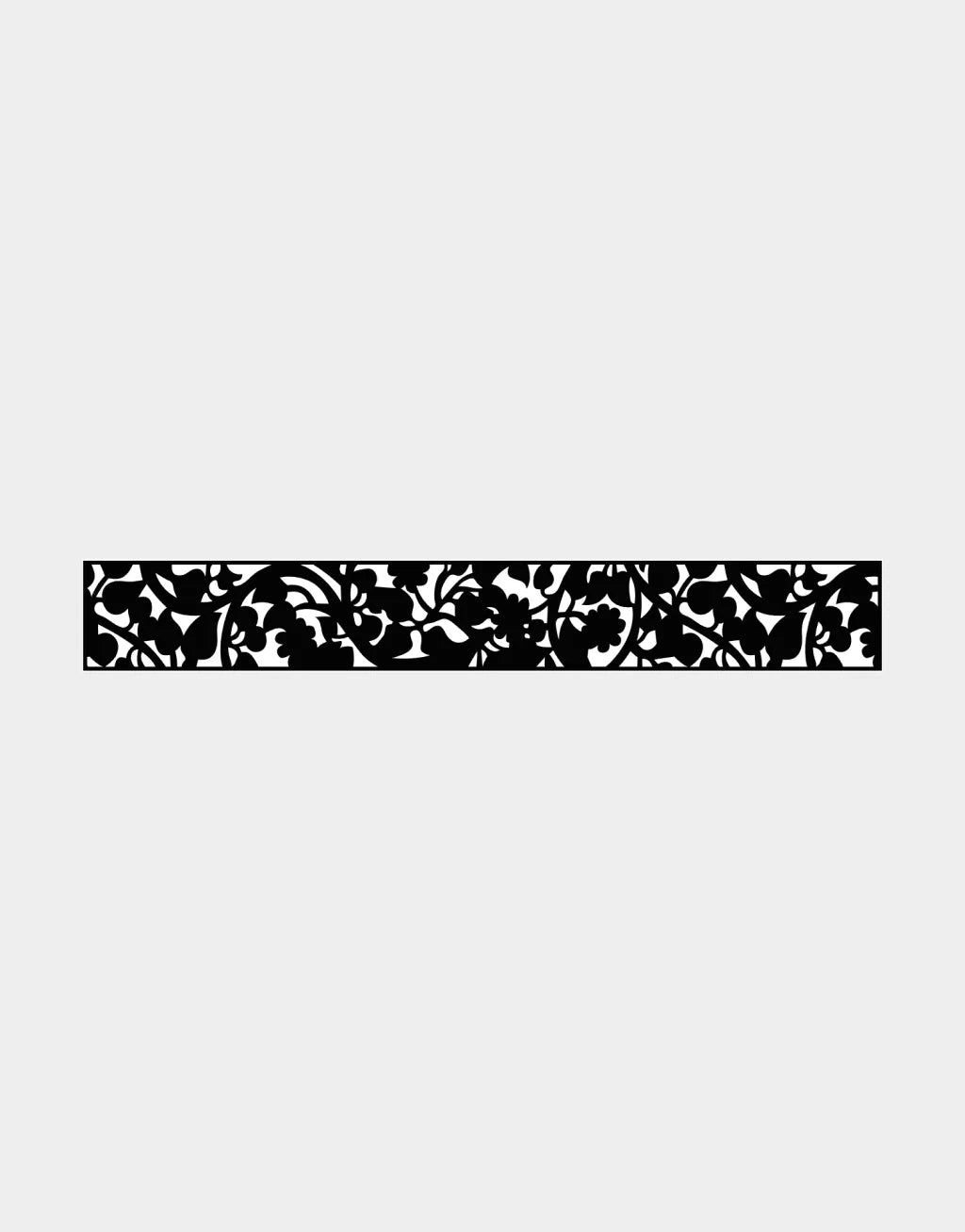 Treillis décoratif en aluminium Ezfence Original, motif Fleurs, noir mat