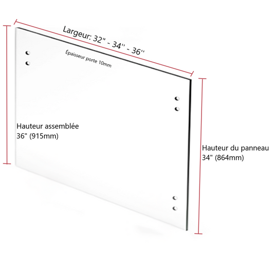 10mm x 36" tempered glass stair barrier