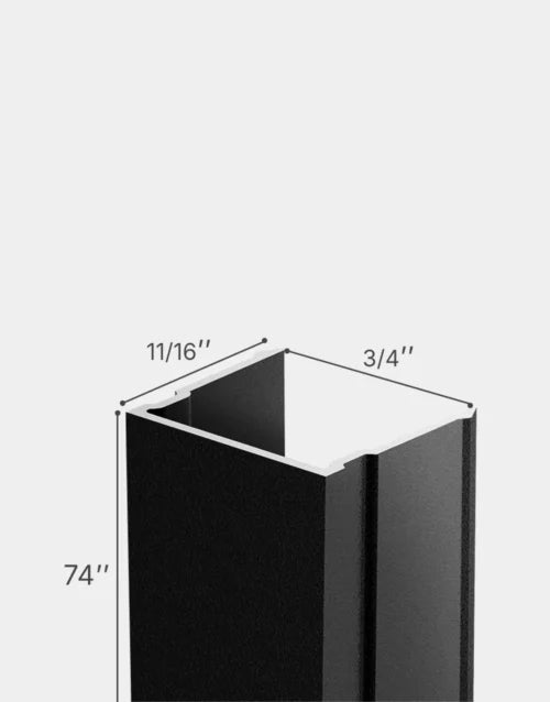 Cache-rainure — Slim / Noir mât Premium2½ po x 2½ po